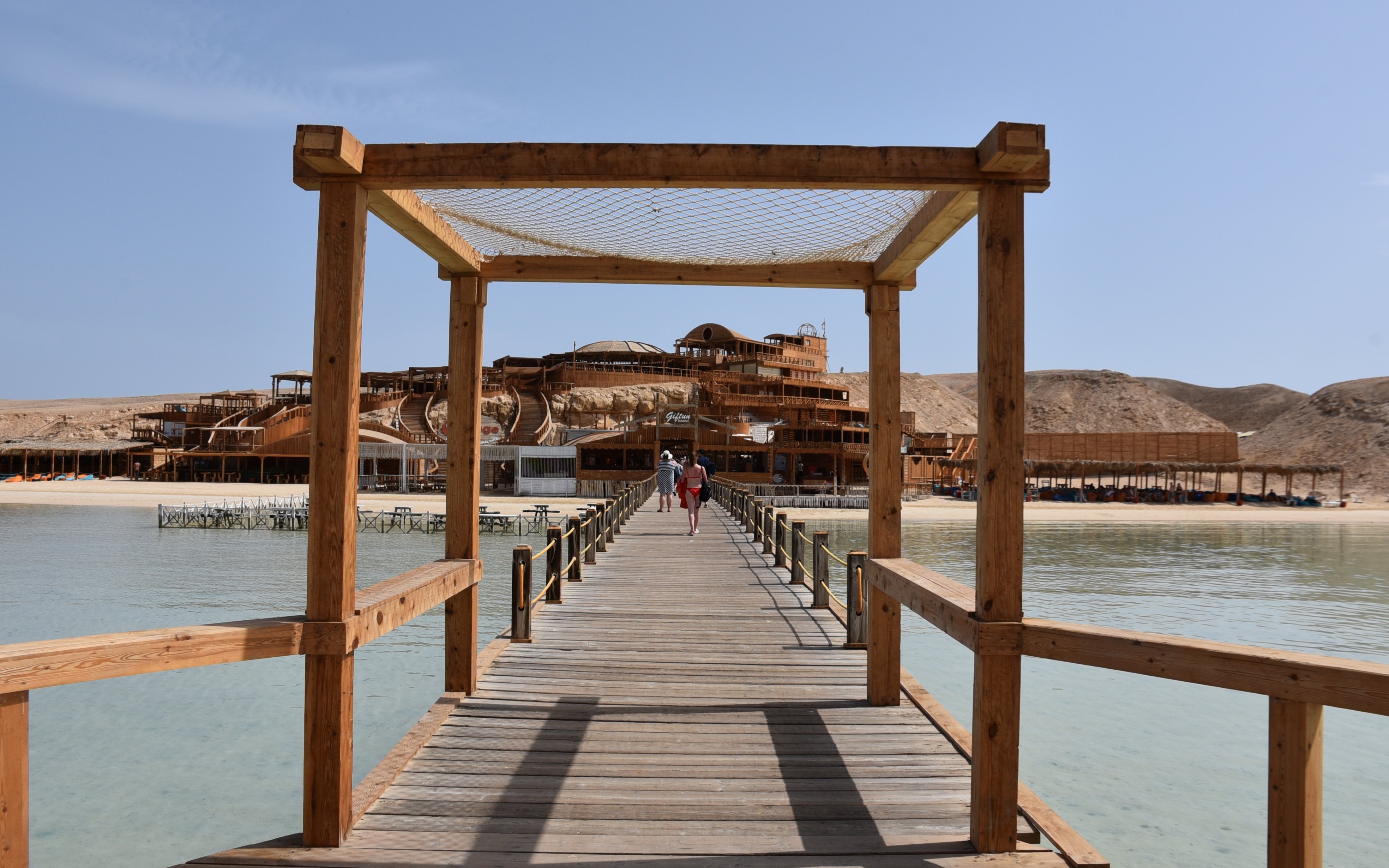 Pier leading to Orange Bay on Giftun Island, Red Sea near Hurghada.