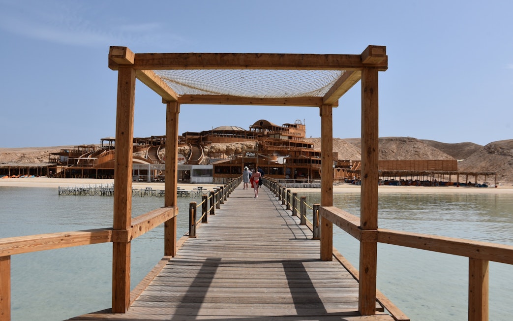 Pier leading to Orange Bay on Giftun Island, Red Sea near Hurghada.