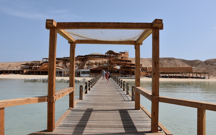 Pier leading to Orange Bay on Giftun Island, Red Sea near Hurghada.