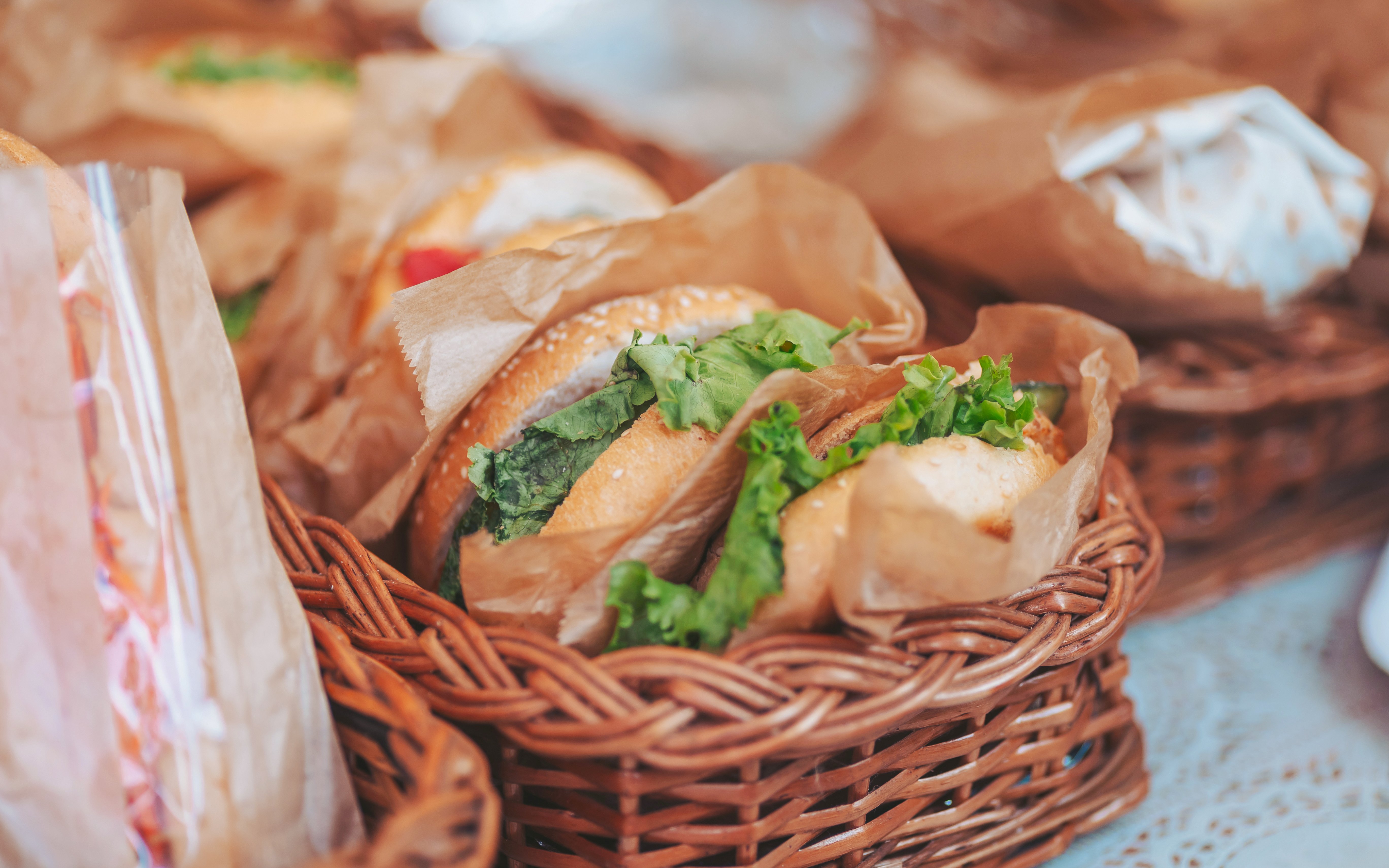 Wrapped sandwiches in baskets during Kravica Waterfalls, Mostar, Konjic, Počitelj & Blagaj day trip.