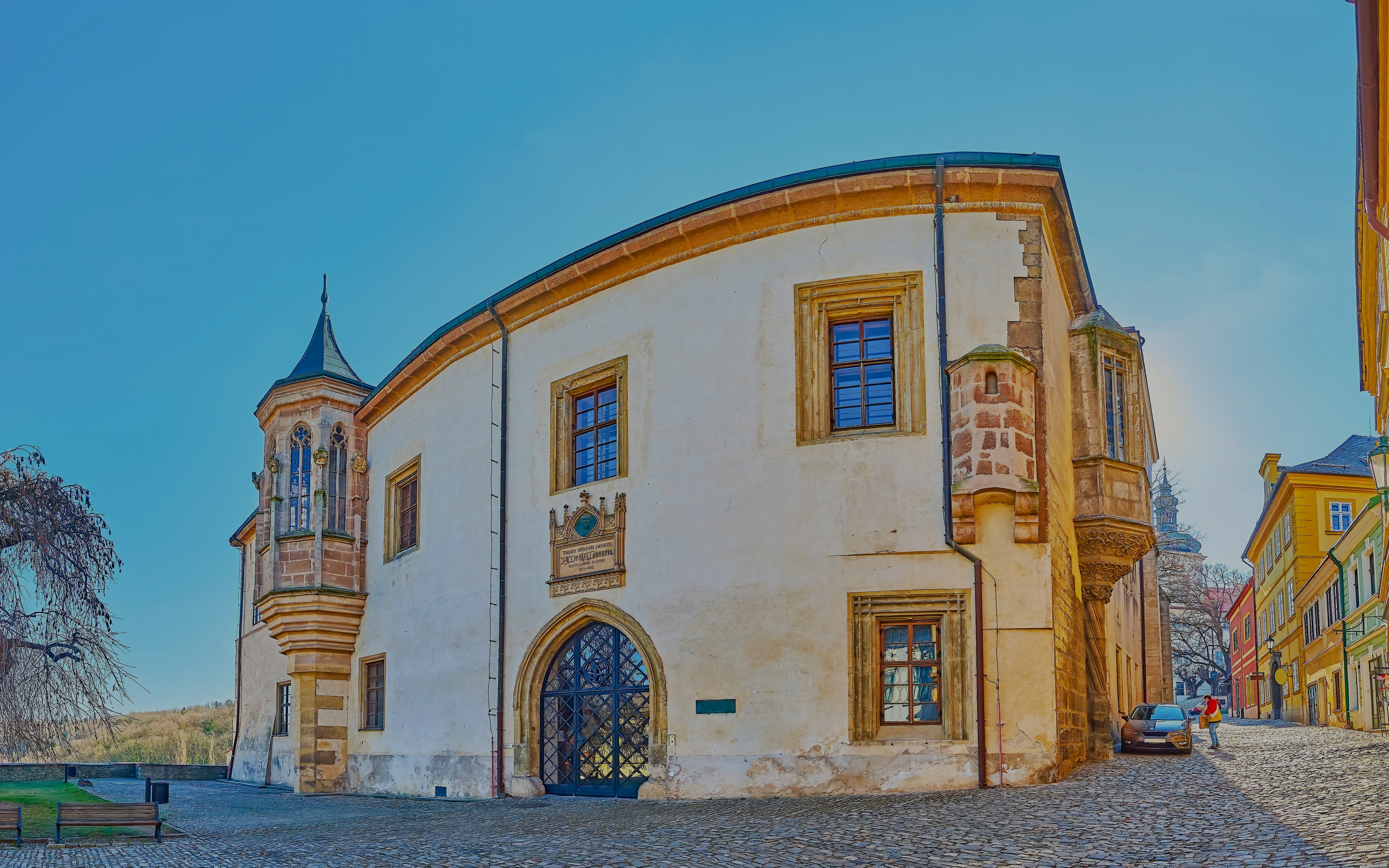 Hradek building at Czech Museum of Silver in Kutna Hora, featuring Gothic architecture.