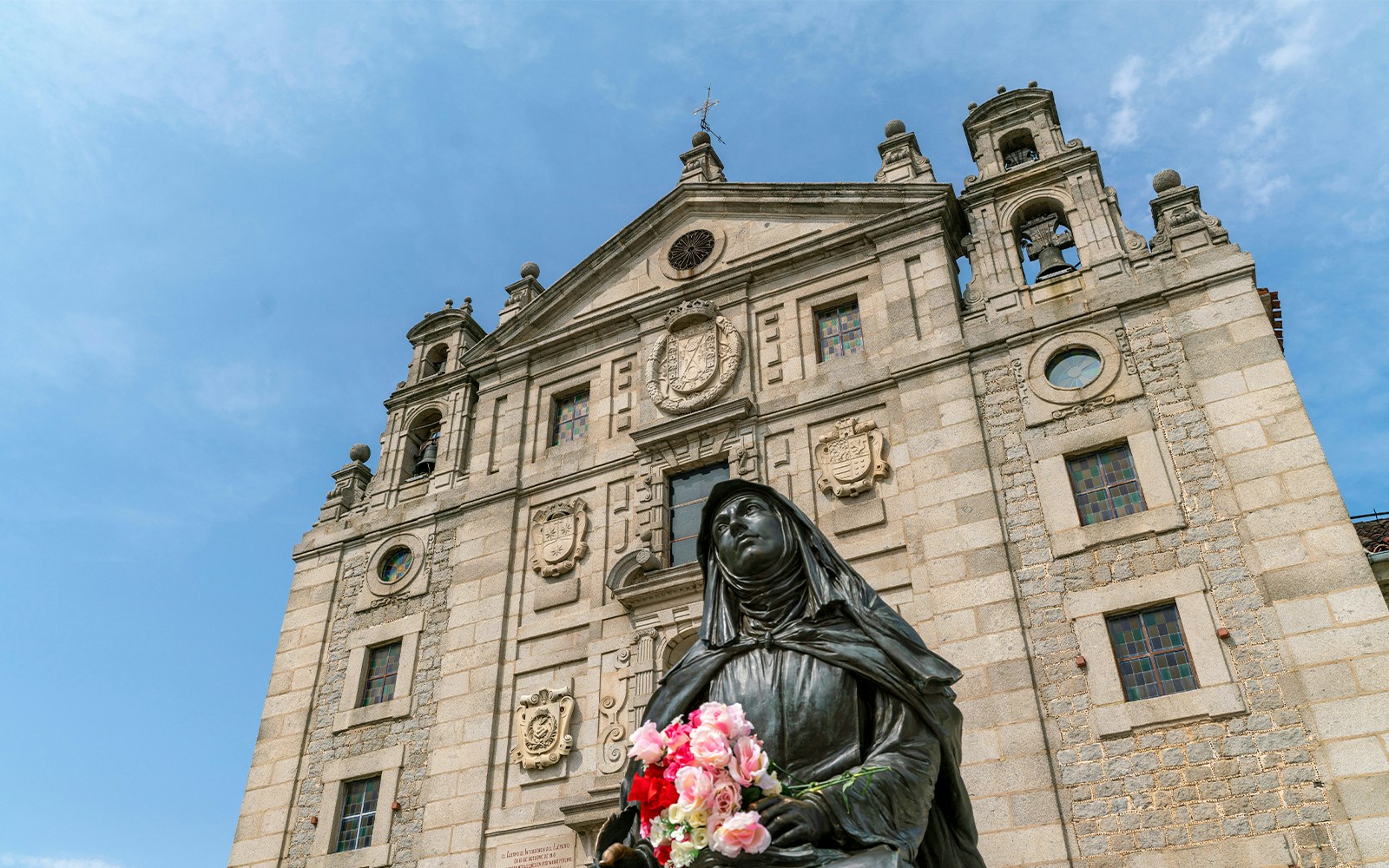 Church and Convent of Santa Teresa with St. Teresa of Jesus sculpture, Avila, Spain