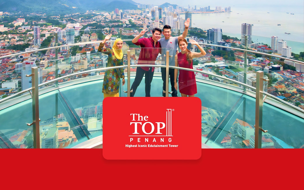 Visitors enjoying the view from The TOP Penang's observation deck.