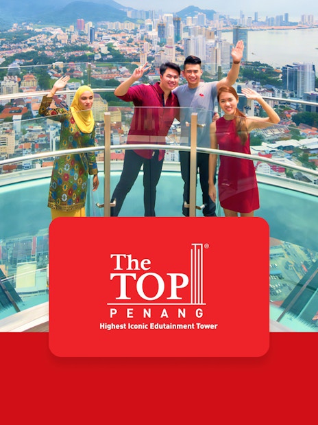 Visitors enjoying the view from The TOP Penang's observation deck.