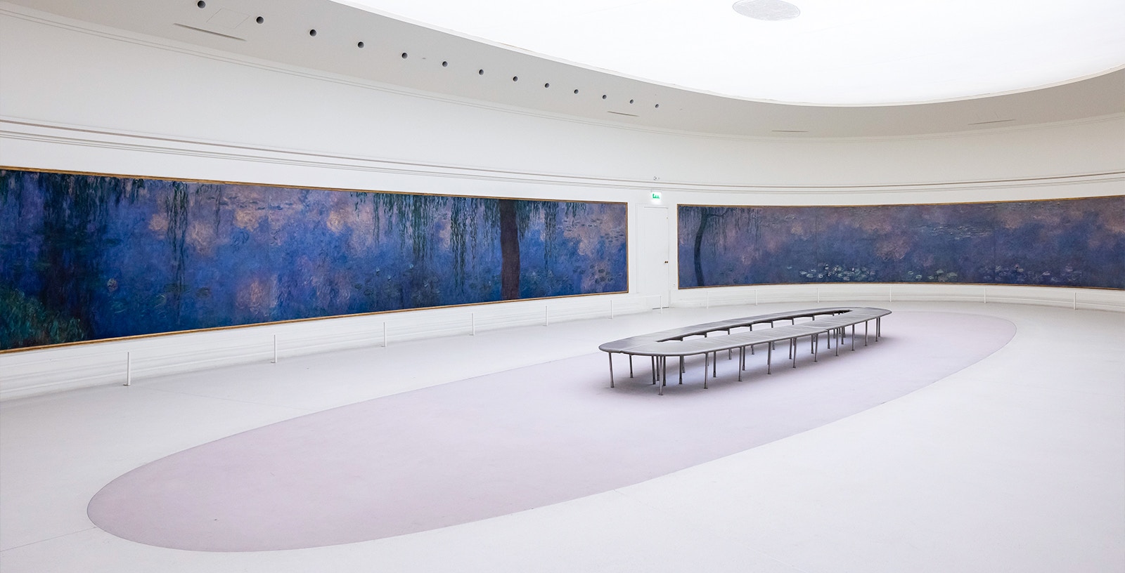 Claude Monet's Water Lilies displayed in Orangerie Museum, Paris, France.