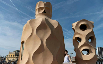 Rooftop chimneys of Casa Milà in Barcelona, part of the Modernist Architecture Tour.
