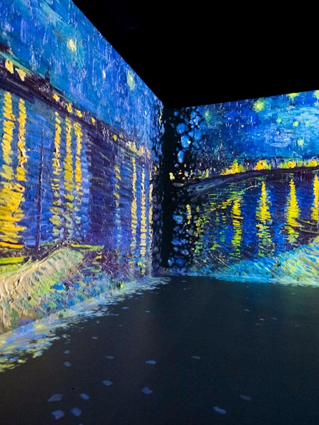 Immersive Van Gogh painting projection at Colour in Motion Gallery, Frameless London.