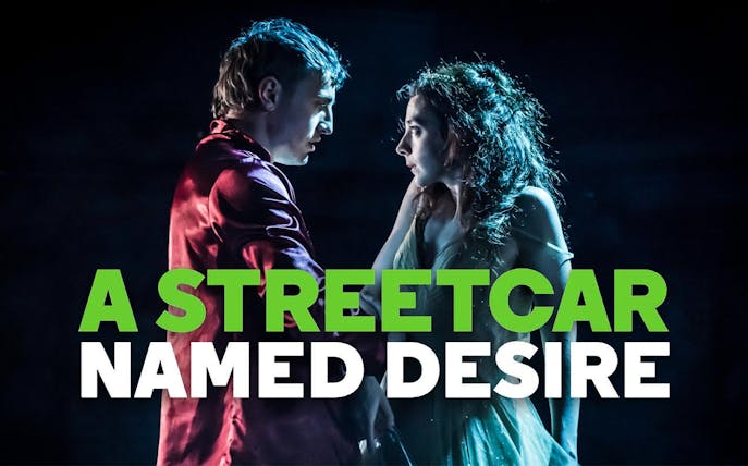 Actors performing in "A Streetcar Named Desire" stage production.