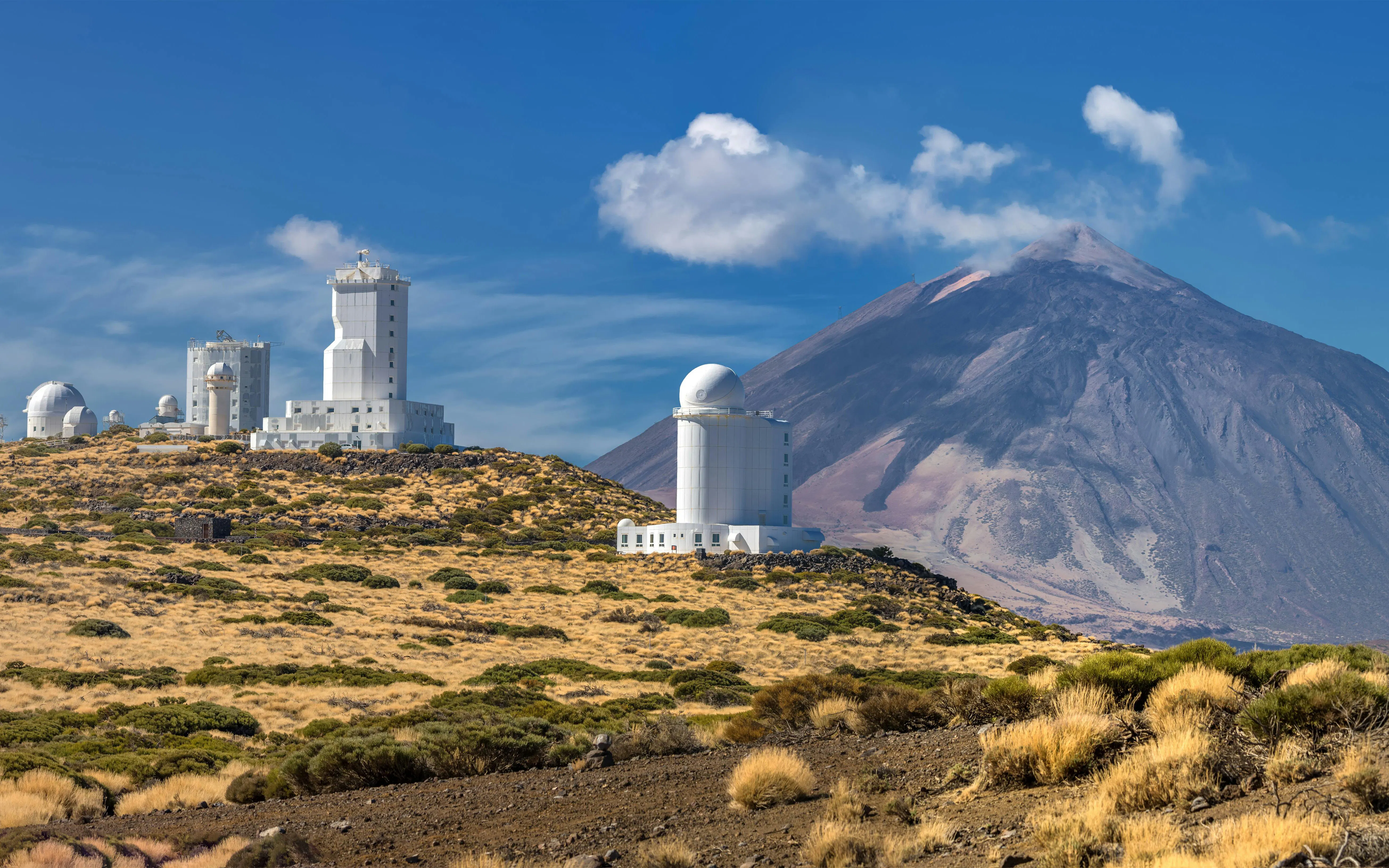 Teide Observatory with Volcano Teide in background, Tenerife, Canary Islands.