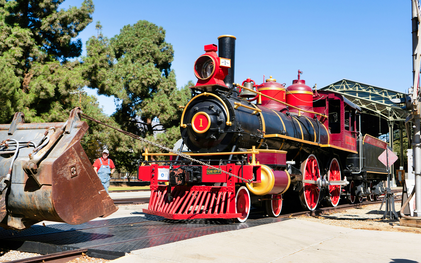 Walt Disney World Railroad steam locomotive in Orlando station.