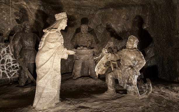 Salt sculptures in Wieliczka Salt Mine, Krakow tour from Warsaw.