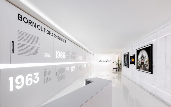 Exhibit featuring a timeline of the company's history, highlighting its founding in 1963.