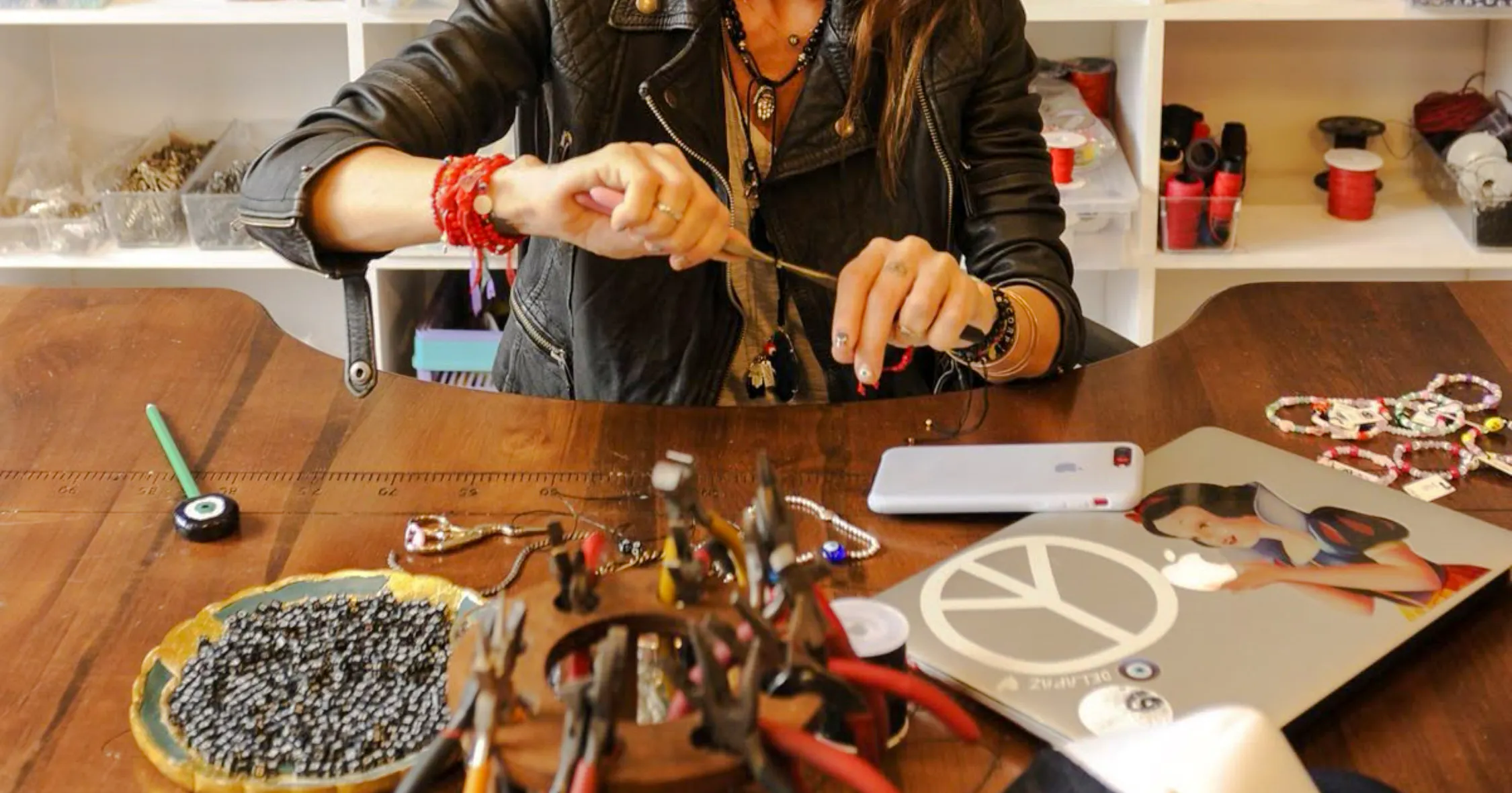 Crafting traditional jewellery at a workshop in Chichaoua, Marrakesh.