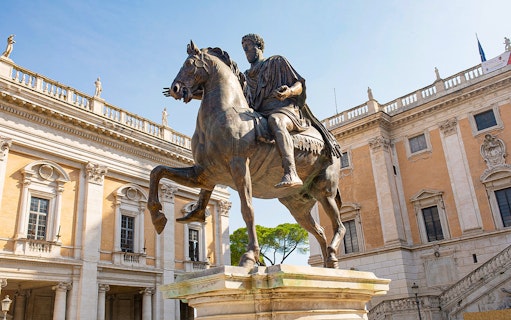 Equestrian statue of Marcus Aurelius at Capitoline Museums, Rome.
