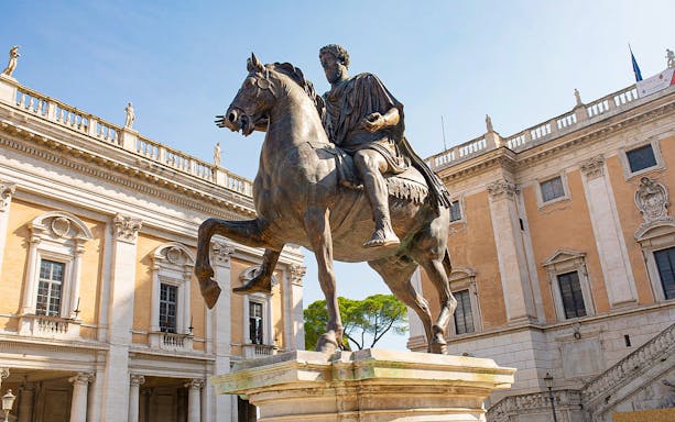 Equestrian statue of Marcus Aurelius at Capitoline Museums, Rome.