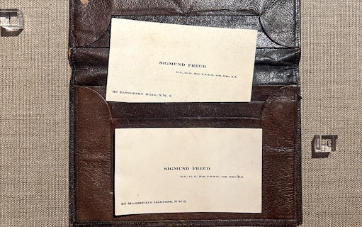 Sigmund Freud's business cards displayed at the Sigmund Freud Museum.