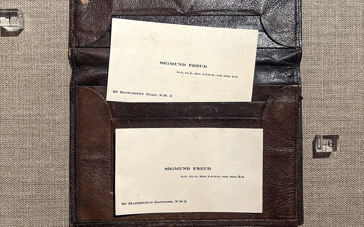 Sigmund Freud's business cards displayed at the Sigmund Freud Museum.