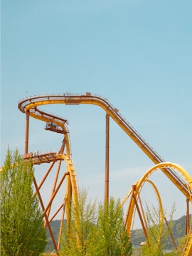 Roller coaster track at Bomun Tourist Complex, Gyeongju, Korea.