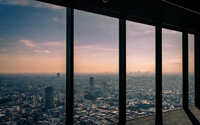 Tokyo skyline view from SHIBUYA SKY observatory during guided walking tour.