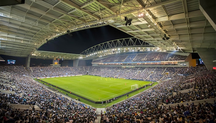 FC Porto Museum and Stadium Tour showcasing trophy display and stadium seating in Porto, Portugal.