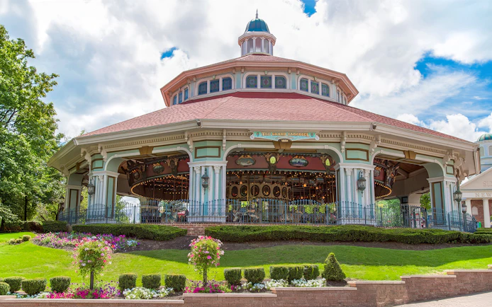 1909 Illions Grand Carousel at Six Flags New England, Boston.