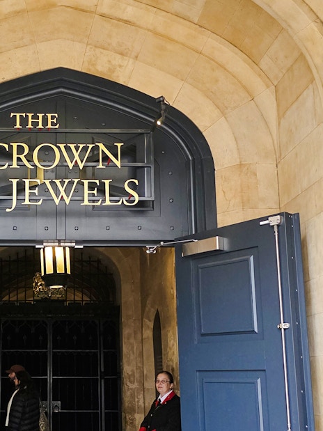 Entrance to the Crown Jewels section at the Tower of London.