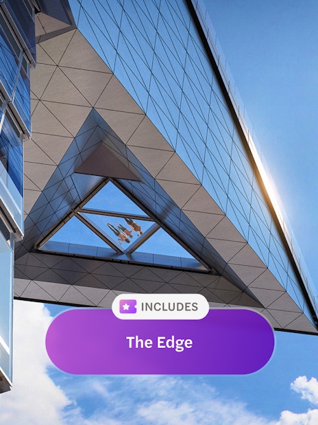 The Edge observation deck at Hudson Yards, New York City, with glass floor view.