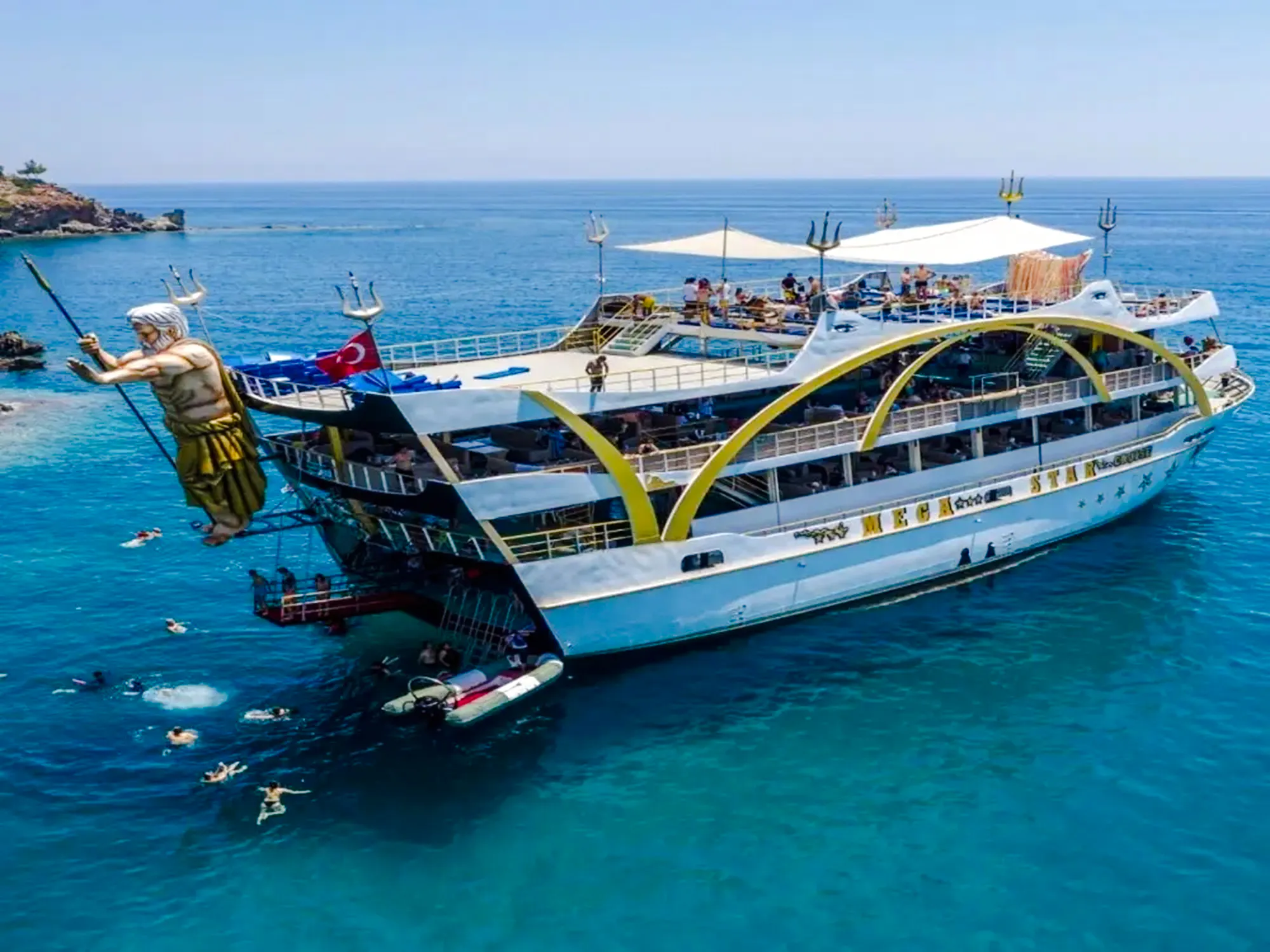 antalya mega yacht cruise to kemer coast with lunch and hotel transfers-1