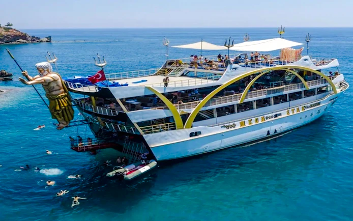 Antalya Mega Yacht Cruise to Kemer Coast with Lunch and Hotel Transfers