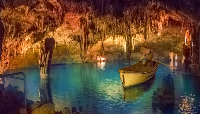 Boat ride in Drach Caves