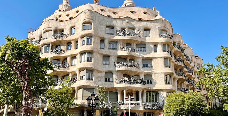 Casa Mila's unique stone facade and wrought iron balconies in Barcelona.
