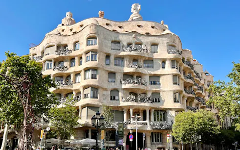 Casa Mila's unique stone facade and wrought iron balconies in Barcelona.