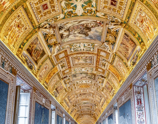 Frescoed ceiling in the Gallery of Maps, Vatican City.