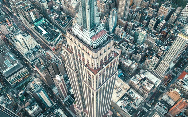 Empire State Building aerial view in Manhattan, New York City.