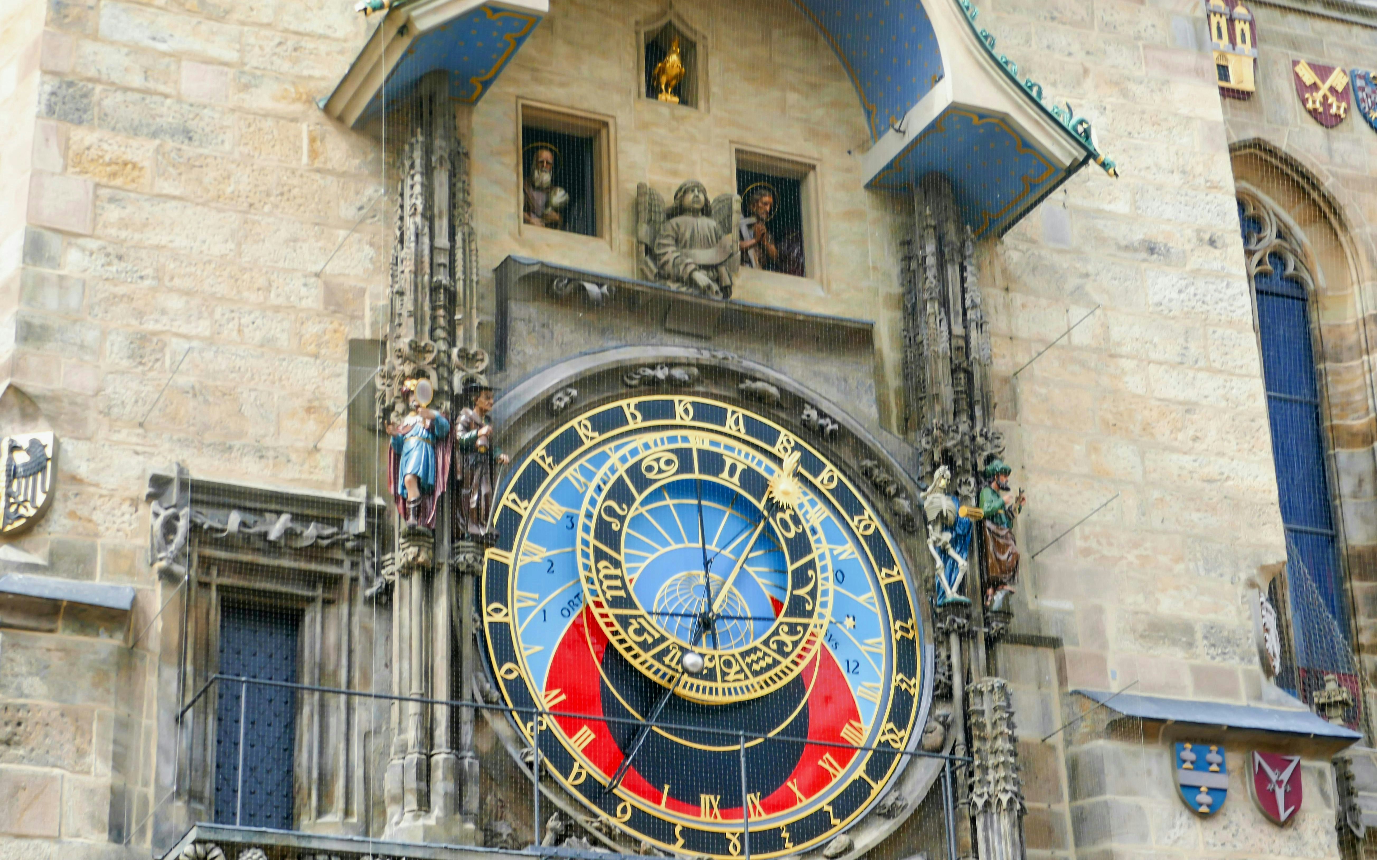 Astronomical Clock with Apostle figures in Old Town Prague, Czech Republic.
