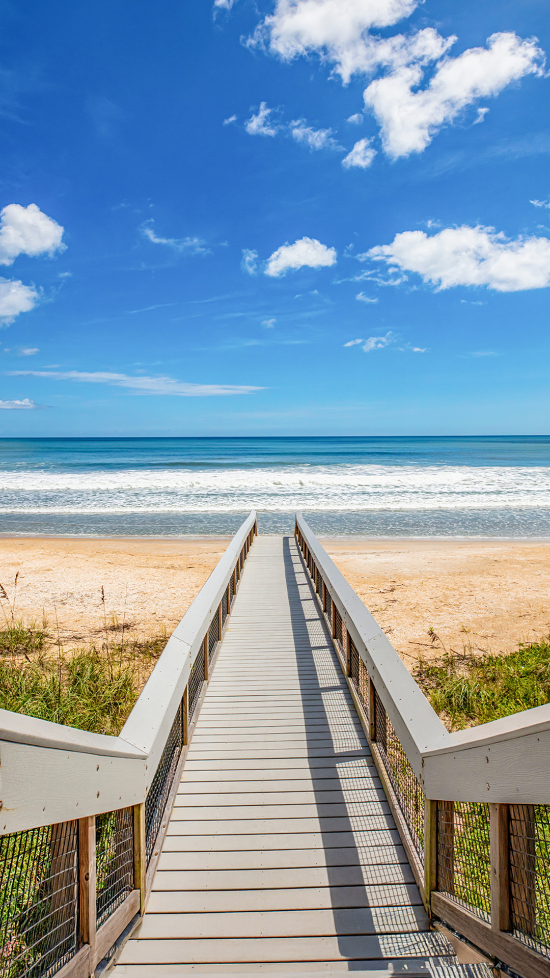 Boardwalk leading to the beach at Cape Canaveral National Seashore.
