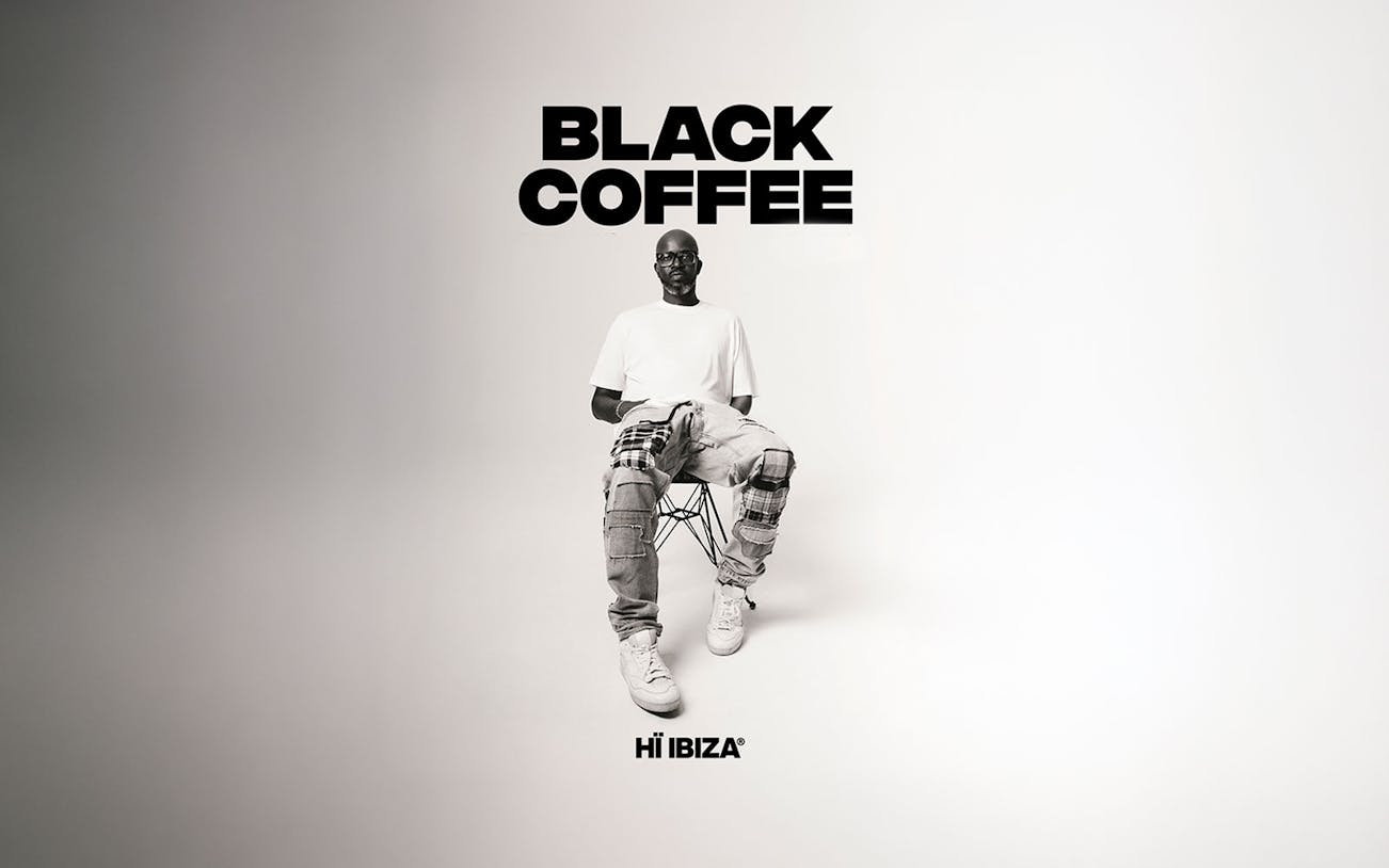 Black Coffee promotional poster for Hi Ibiza event.
