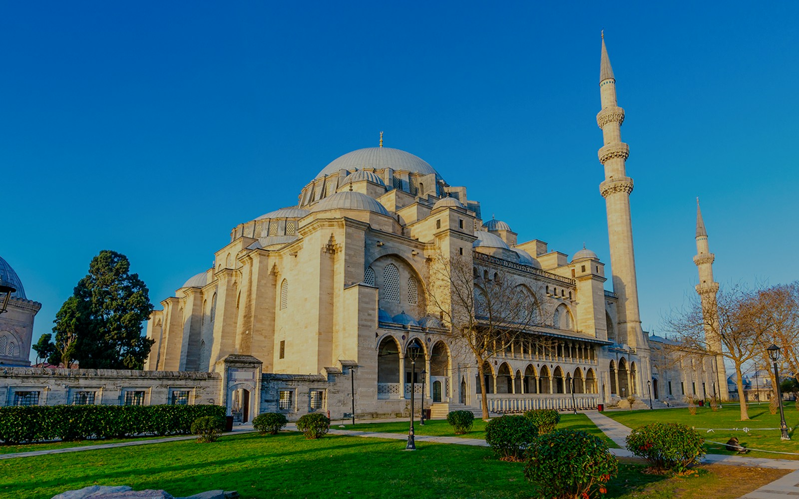 Suleymaniye Mosque exterior with minarets in Istanbul, Turkey.