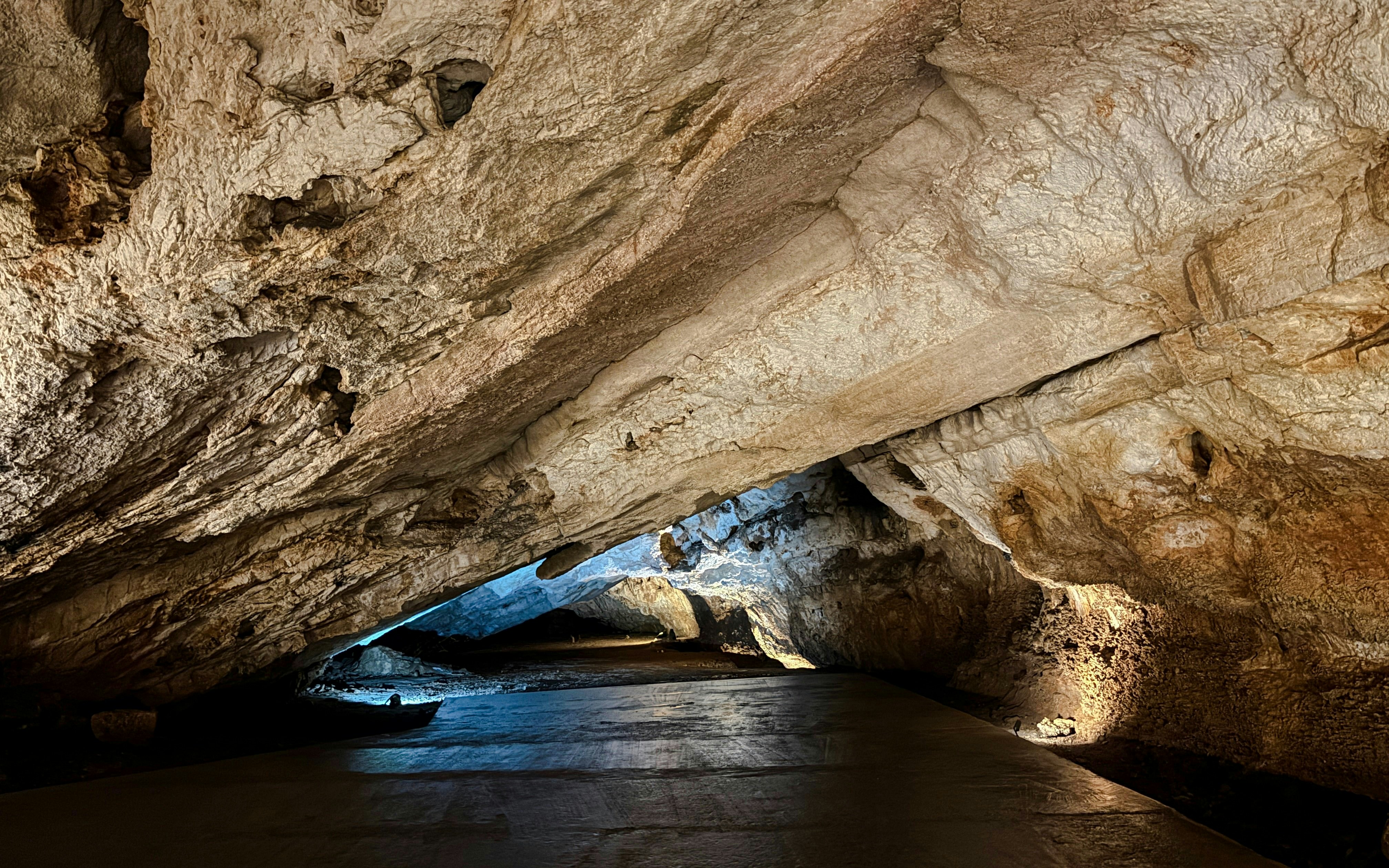 Limestone formations inside Lipa Cave, countryside of Cetinje, Montenegro.