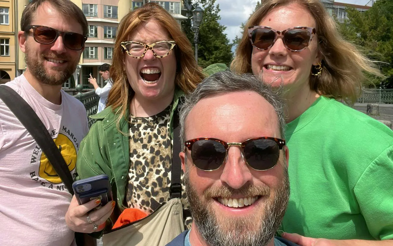 Group enjoying Berlin Kreuzberg Secret Society city exploration game.