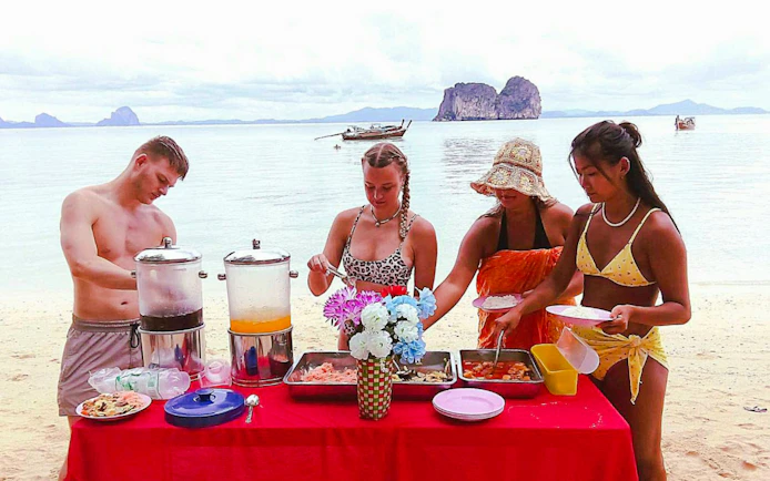From Koh Lanta: 4 Islands Longtail Boat Tour with Emerald Cave