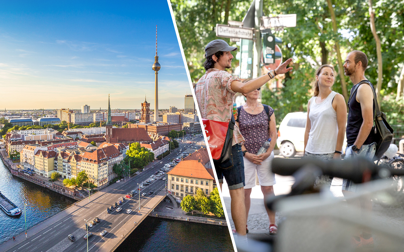 Blick auf den Berliner Fernsehturm und Tour durch Berlin