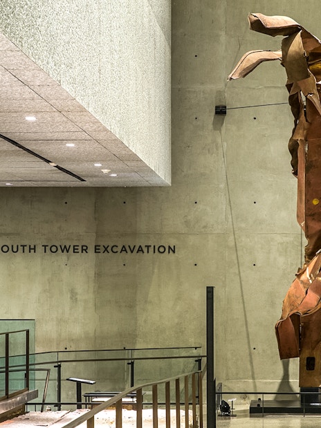 #South Tower Excavation display at 9/11 Memorial Museum, New York City.