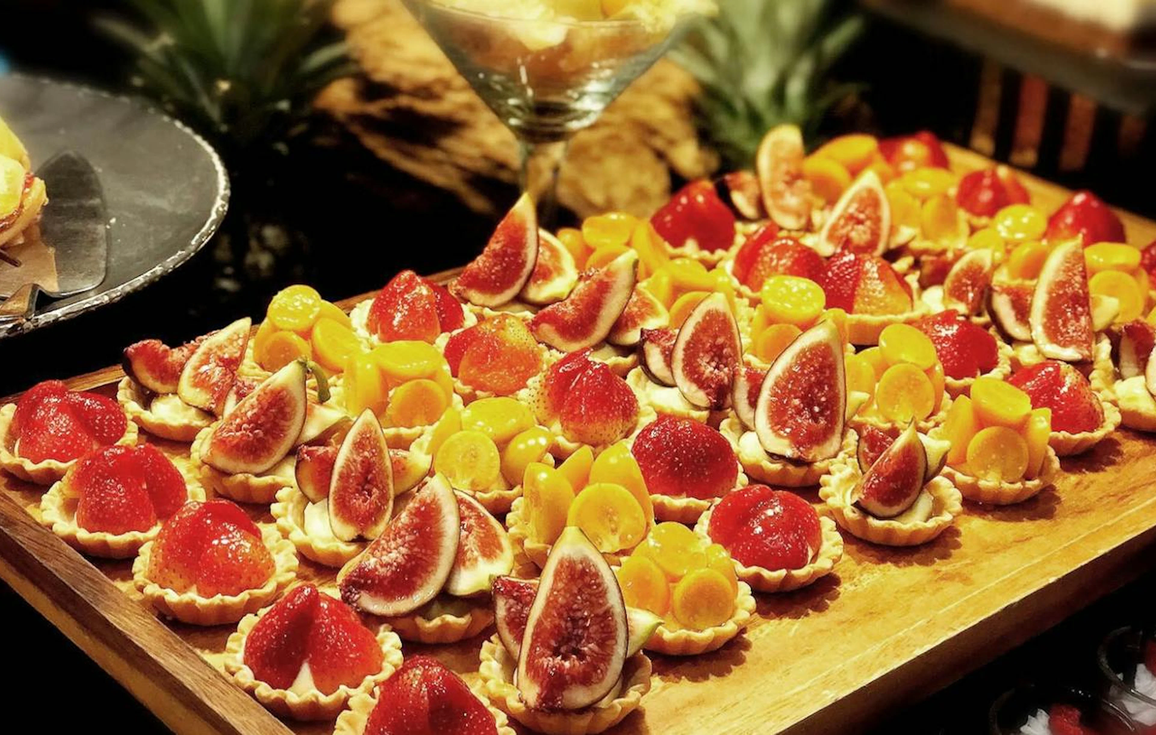 Assorted fruit tarts at buffet dinner, Sala Lakorn, Bangkok.