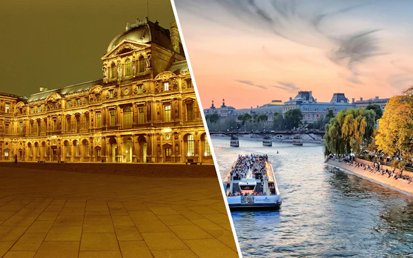 Combo: Louvre Museum Priority Entry with Paris Illuminated Evening Cruise