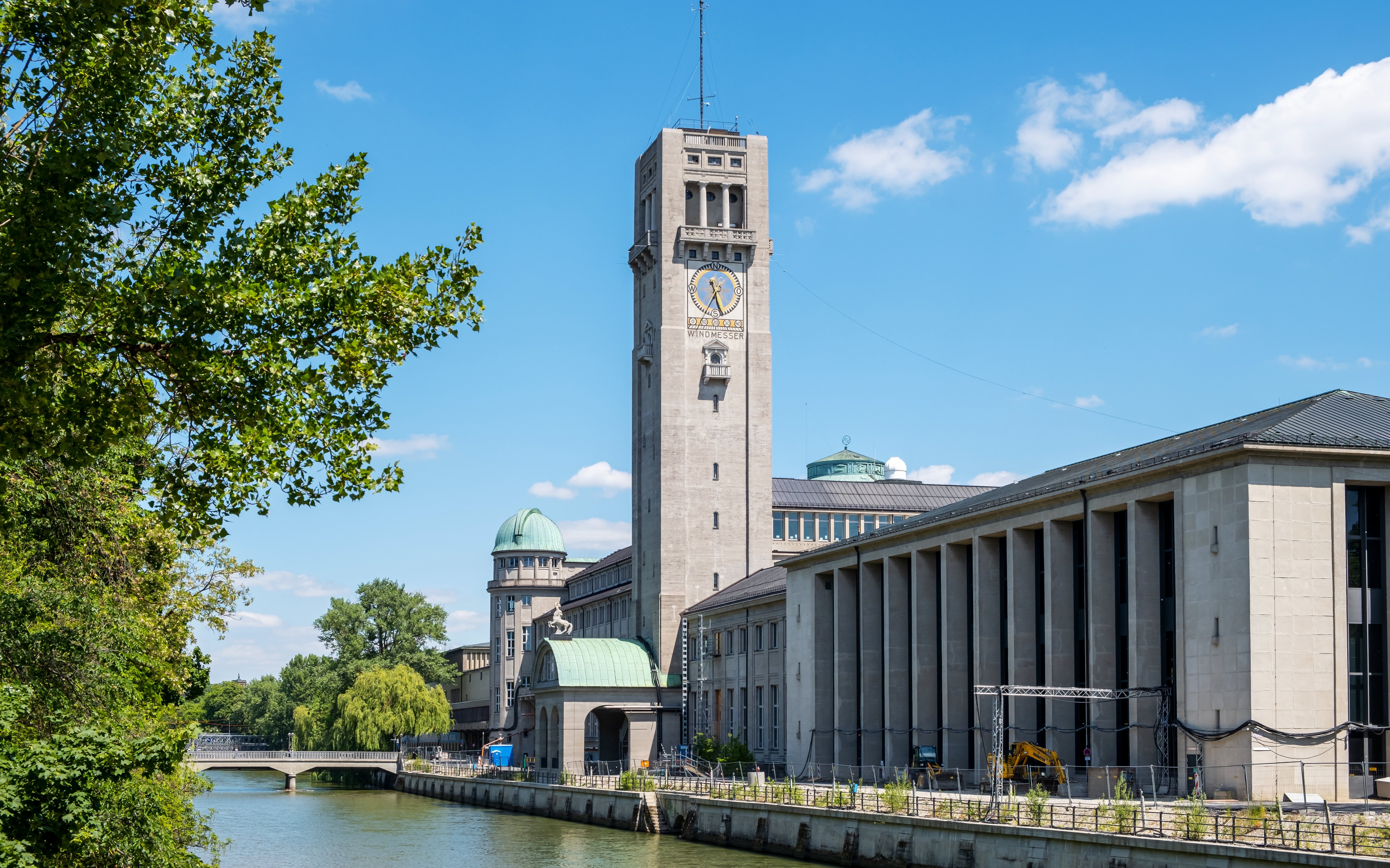 German Museum of Technology by the river, Berlin sightseeing cruise view.