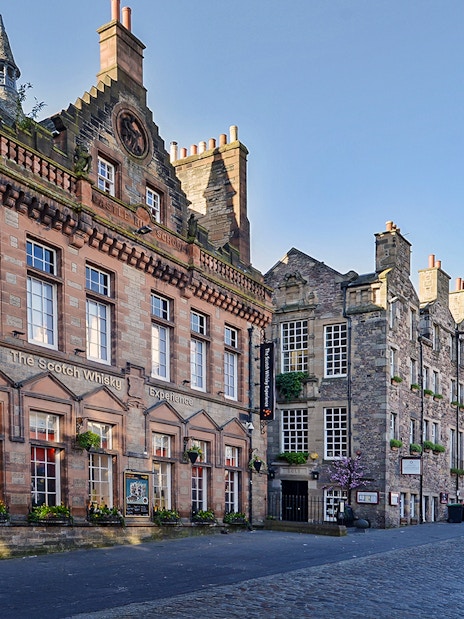 Scotch Whisky Experience building exterior on Edinburgh's Royal Mile.