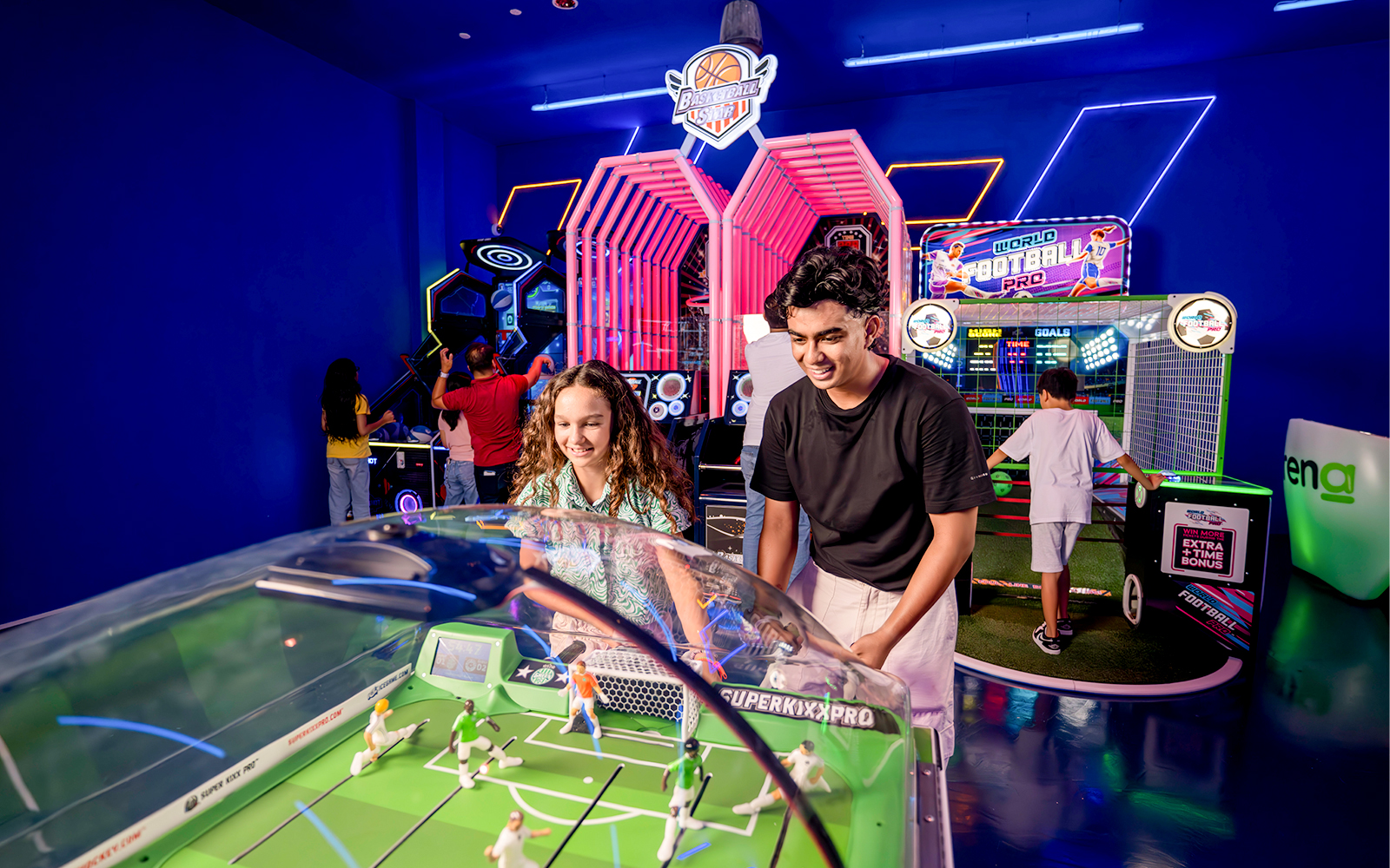 Children engaging in Real Challenge activity at Real World Madrid, Dubai.