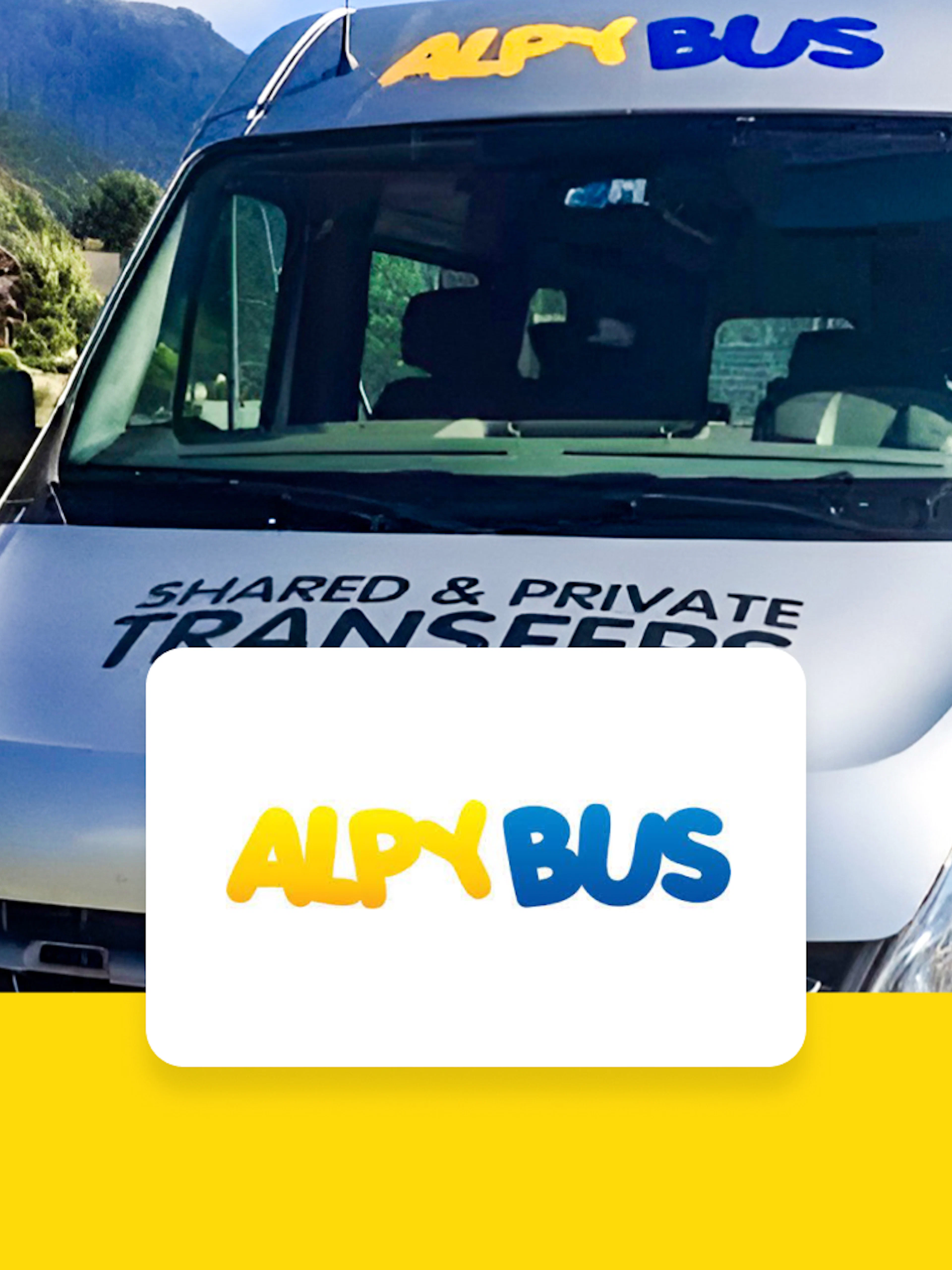 AlpyBus vehicle for transfers between Geneva Airport and Sallanches.
