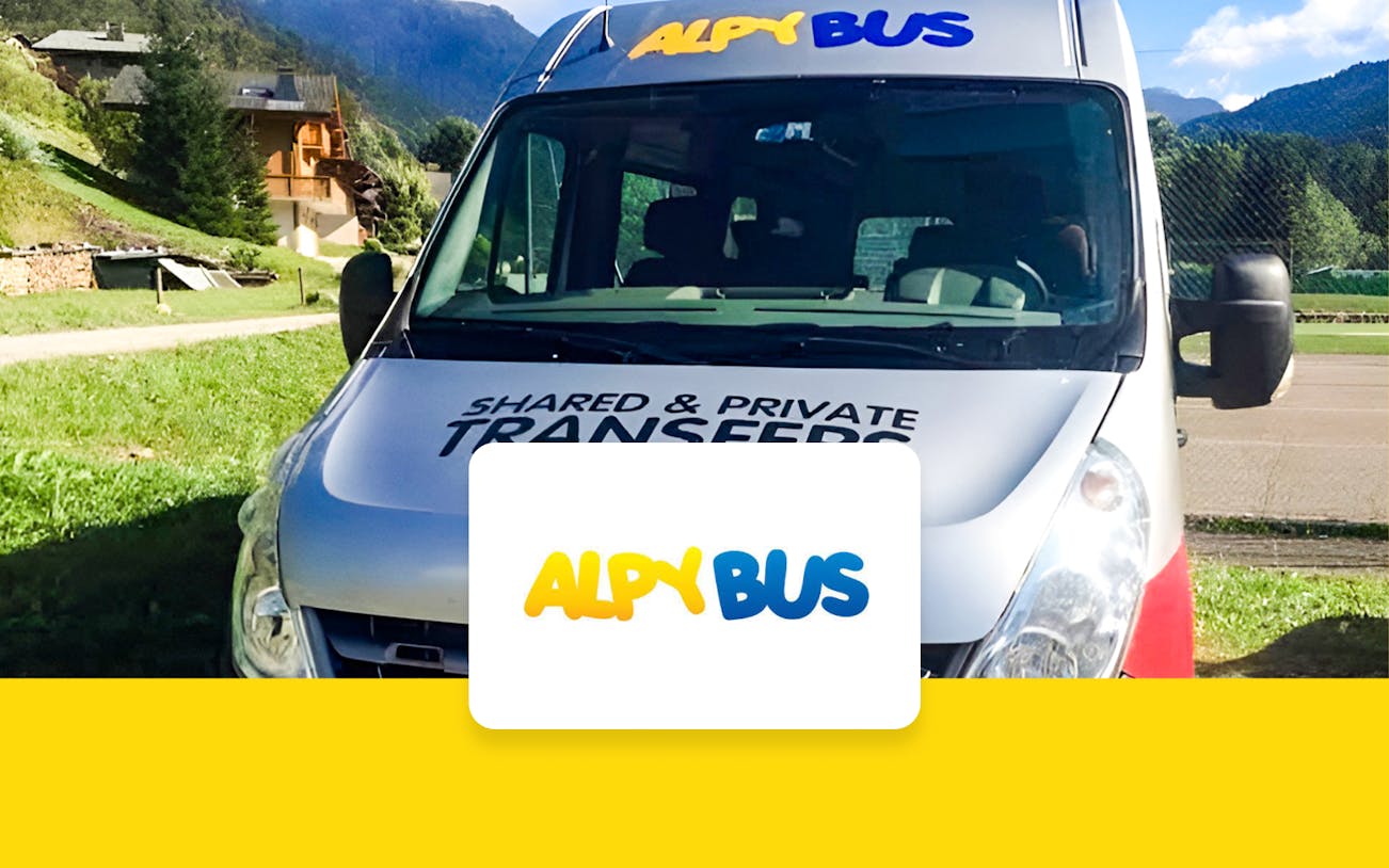 AlpyBus vehicle for transfers between Geneva Airport and Sallanches.